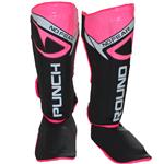 Punch Round NoFear Kickboks Scheenbeschermers Zwart Roze