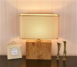 Tafellamp Modern Hout met Beige Kap 50 cm - Valott Ayote