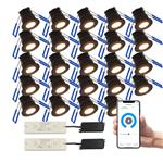 Smart Zwarte LED inbouwspots - 24-stuks (IP65)