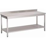 Werktafel - 100 x 60 x 85 H - Met onderblad &amp; Achteropstand - Gelast - GS010