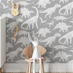 Behang - Dino Gray - 2,8 m rol Dino Gray