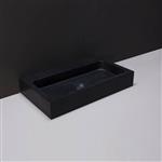 Wastafel Forzalaqua Taranto Graniet Gezoet Met Kraangat Zwart 50x30x8 cm