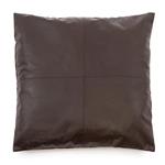 De Four Panel Leather Kussenhoes - Chocolade - 60x60