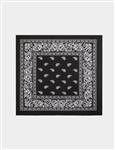 Pleated printed scarf 242-5baie  black
