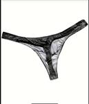 Mannen String zwart wit gestreept