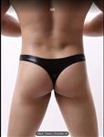 Heren kunstleer string slips, sexy slips