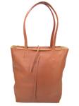 Cognac Vera Pelle leren shopper