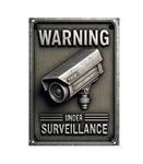 Metalen bordje vintage camerabewaking  - ska002