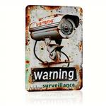 Metalen bordje vintage camerabewaking  - ska003