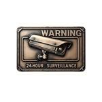 Metalen bordje vintage camerabewaking  - ska001