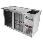 Bar toonbank met 2 compartimenten, afdruiprek + rooster, 1 spoelbak rechts. | Diamond | KBR/21D