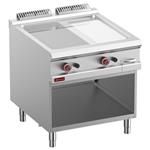 Verchroomde bakplaat 2/3 vlak, 1/3 geribd, mod.1/1, op open kast | Diamond | G9/PMCA8-N