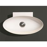 Fontein Ovaal Luca Sanitair 40x22x12 cm Solid Surface Mat Wit (zonder kraangat)