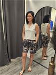Travel Shorts  Animals Print  2423 Black