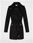 Belted Long Suede Coat 242-Garia Black