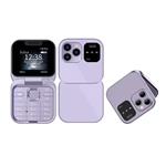 I16 Pro Mini Vouwbare Telefoon - 1.77 inch HD Scherm - Dual SIM - 1000mAh Batterij - Paars