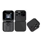 I16 Pro Mini Vouwbare Telefoon - 1.77 inch HD Scherm - Dual SIM - 1000mAh Batterij - Zwart