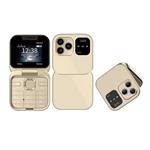 I16 Pro Mini Vouwbare Telefoon - 1.77 inch HD Scherm - Dual SIM - 1000mAh Batterij - Goud