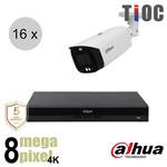 Dahua 4K IP cameraset - TiOC - 16 bullet camera's - actieve afschrikking - 2.8mm - 30m - ips168db3