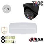 Dahua 4K IP cameraset - TiOC - 2 turret dome camera's - actieve afschrikking - 2.8mm - 30m - ips28dt