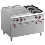 Gasfornuis doorkookplaat, 2 branders, oven gn 2/1, neutrale gesloten kast | Diamond | G9/T2BFA12-N