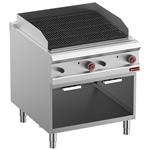 Gaslavasteengrill, module 1/1, 2-zijdige gietijzeren rooster, open kast | Diamond | G9/GPLA8-ZN
