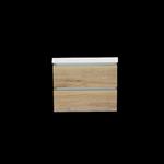 Onderkast Sanilux Trendline Met Greeplijst Aluminium 60x47x52 Cm Naturel Oak