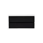 Onderkast Sanilux Trendline Met Greeplijst Mat Zwart 120x47x52 Cm Black Oak