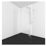 Vrijstaande Douchewand Van Rijn Helder Glas Met Haakse Wand Incl 2 stabilisatiestangen 200x150x50 cm