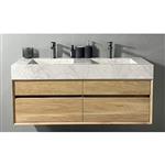 Badmeubel Casajoy Bold Wastafel Wit Onderkast 120 cm 4 Lades Eiken