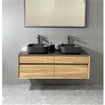 Badmeubel Casajoy Bold Topblad Donkergrijs Onderkast 120 cm 4 Lades Eiken