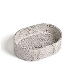Waskom Ideavit Idea.Rock-E5 40x28x12 cm Ovaal Beton Terrazzo Wit