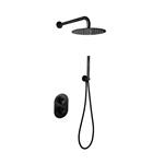 Doucheset Sanilux Rubb Inbouw Met Thermostaat, Douchekop 25 cm, Doucheslang en Handdouche Mat Zwart