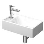 Fonteinpack Hit Basic-Line Porselein Glans Wit (kraangat links) Chroom