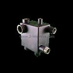 Aansluitblok voor cv houtkachel 1 duim RVS (links)