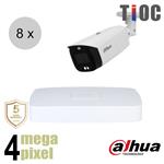 Dahua 4MP IP cameraset - TiOC - 8 bullet camera's - actieve afschrikking - motorzoom - 40m - ips84db