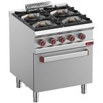 Gasfornuis 4 gasbranders, elektrische oven gn 2/1 | Diamond | G7/4BFE7-N