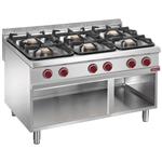 Gasfornuis met 6 branders op open kast | Diamond | G9/6BA12