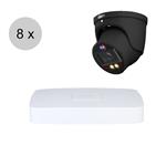Dahua 4MP IP cameraset - TiOC - 8 turret dome camera's - actieve afschrikking - motorzoom - 40m - ip