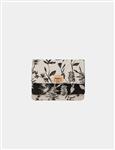 Flap bag with vegetal print black ladies'