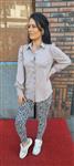 Travel Blouse Pofmouw Uni Taup 2037