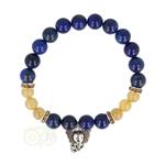 Armband lapis lazuli / rutielkwarts met ganesha