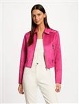 Straight jacket with suede effect 222-Gsud Raspberry
