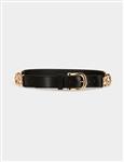 Belt with chain details white ladies'
