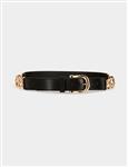 Belt with chain details white ladies'