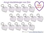 Sleutelhanger foto transparant DIY hartje (15 st.)