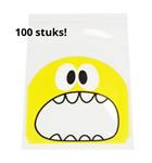 Tanden zakjes 100 st. Geel monstertje