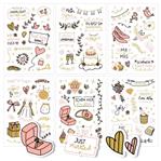 Stickers huwelijk / trouwen - roze/goud (6 vellen)
