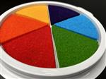 Regenboog XL stempelkussen, 6 kleuren (18 cm)