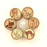 Houten stempels wilde dieren gedetailleerd (6 stuks)